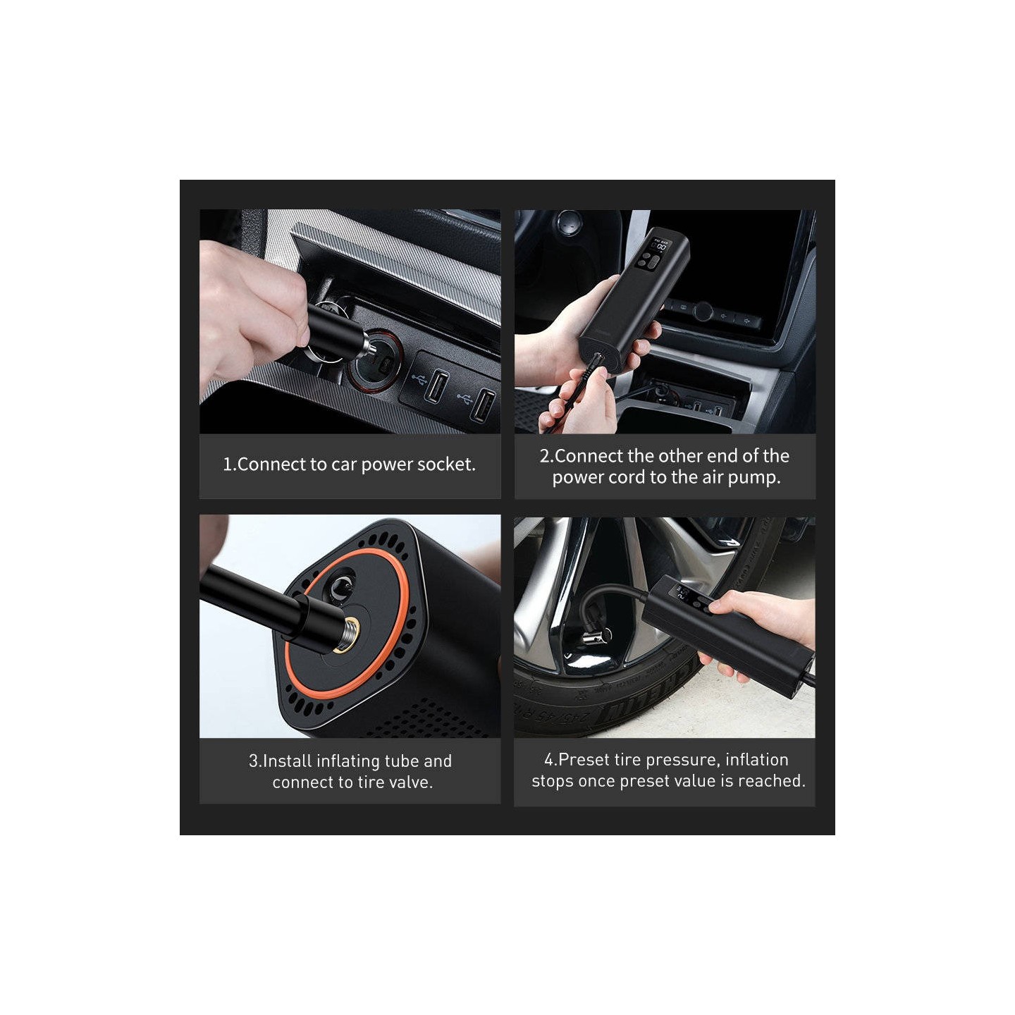 Baseus Car Inflator Pump - Wired SUPER MINI — Buy in Cyprus with Fast Delivery