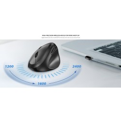 Genius Ergo 8350S Ergonomic Wireless Vertical Silent Mouse BT+2.4GHz - Dark Gray (Boxed) — Buy in Cyprus with Fast Delivery