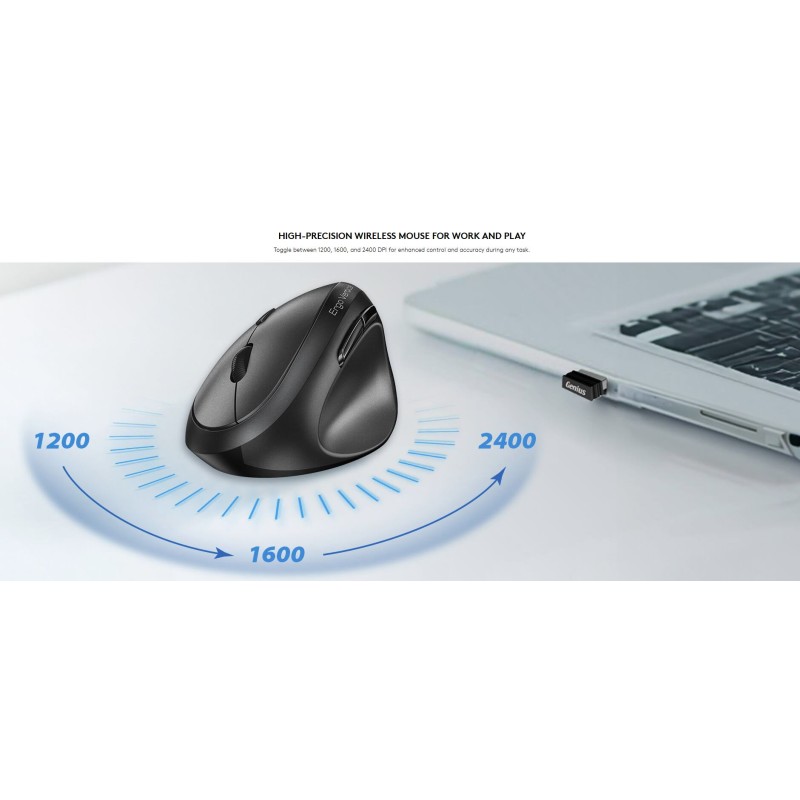 Buy Genius Mouse Ergonomic Wireless+BT Vertical Silent AI - 8350S - Dark Gray in Cyprus, Nicosia, Limassol, Larnaka, Pafos