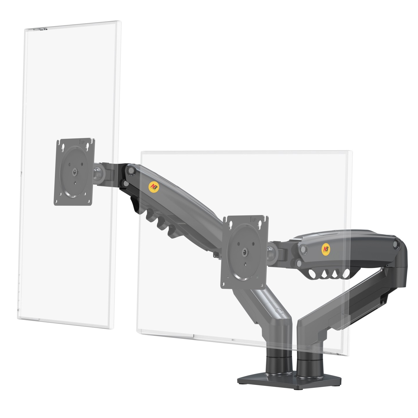 NBMounts F160 Dual Arm Gas Desk Monitor Mount (Boxed) — Buy in Cyprus with Fast Delivery