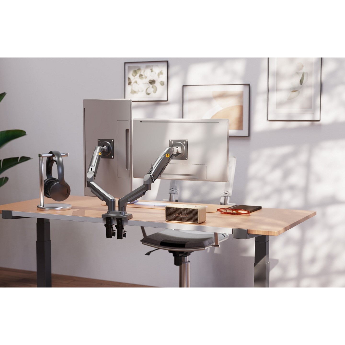 NBMounts F160 Dual Arm Gas Desk Monitor Mount (Boxed) — Buy in Cyprus with Fast Delivery