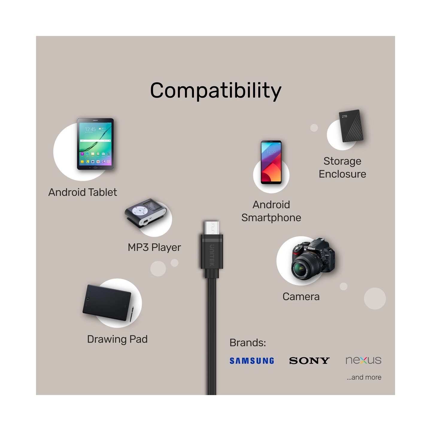 Unitek Y-C473BK USB-C 2.0 to Micro USB Cable 1m Black (Boxed) — Buy in Cyprus with Fast Delivery