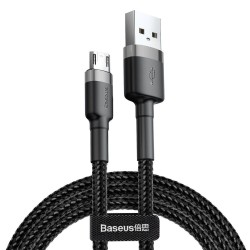Baseus Cafule Braided MicroUSB Cable 2.4A 1.0m Gray CAMKLF-C91 (Boxed) — Buy in Cyprus with Fast Delivery