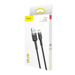 Baseus Cafule Braided MicroUSB Cable 2.4A 1.0m Gray CAMKLF-C91 (Boxed) — Buy in Cyprus with Fast Delivery