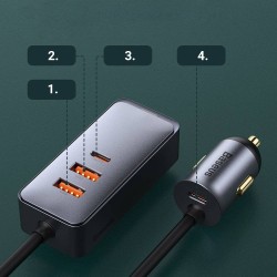 Buy Baseus Multi Port Car Charger - CCBT-A0G - Multi Port USBA+USBC Car Charger ... in Cyprus, Nicosia, Limassol, Larnaka, Pafos
