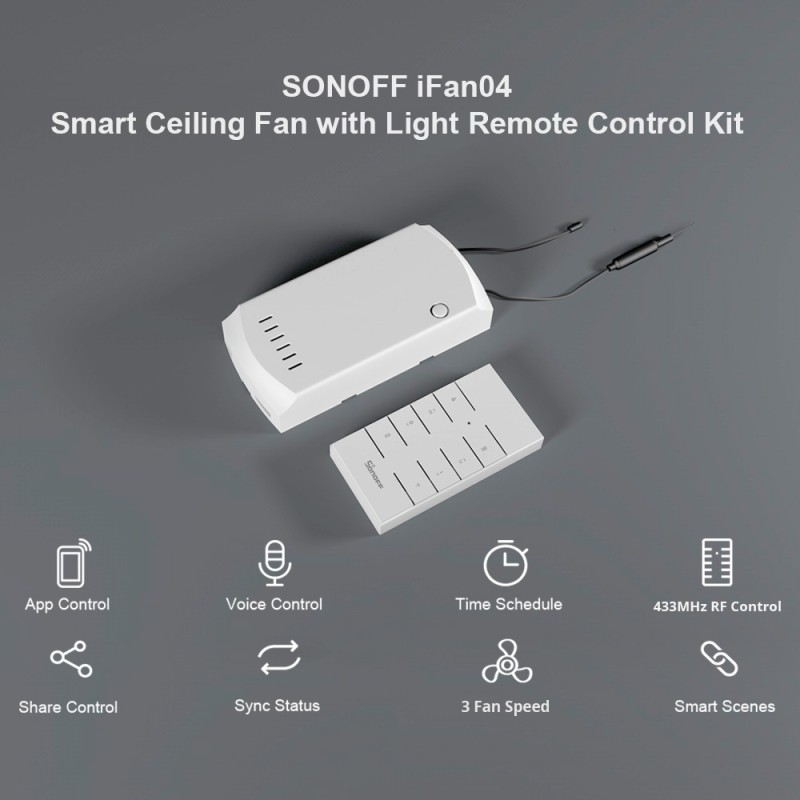 Buy Sonoff WiFi Smart Ceiling Fan-Light Controller - IFAN04 - 3A in Cyprus, Nicosia, Limassol, Larnaka, Pafos
