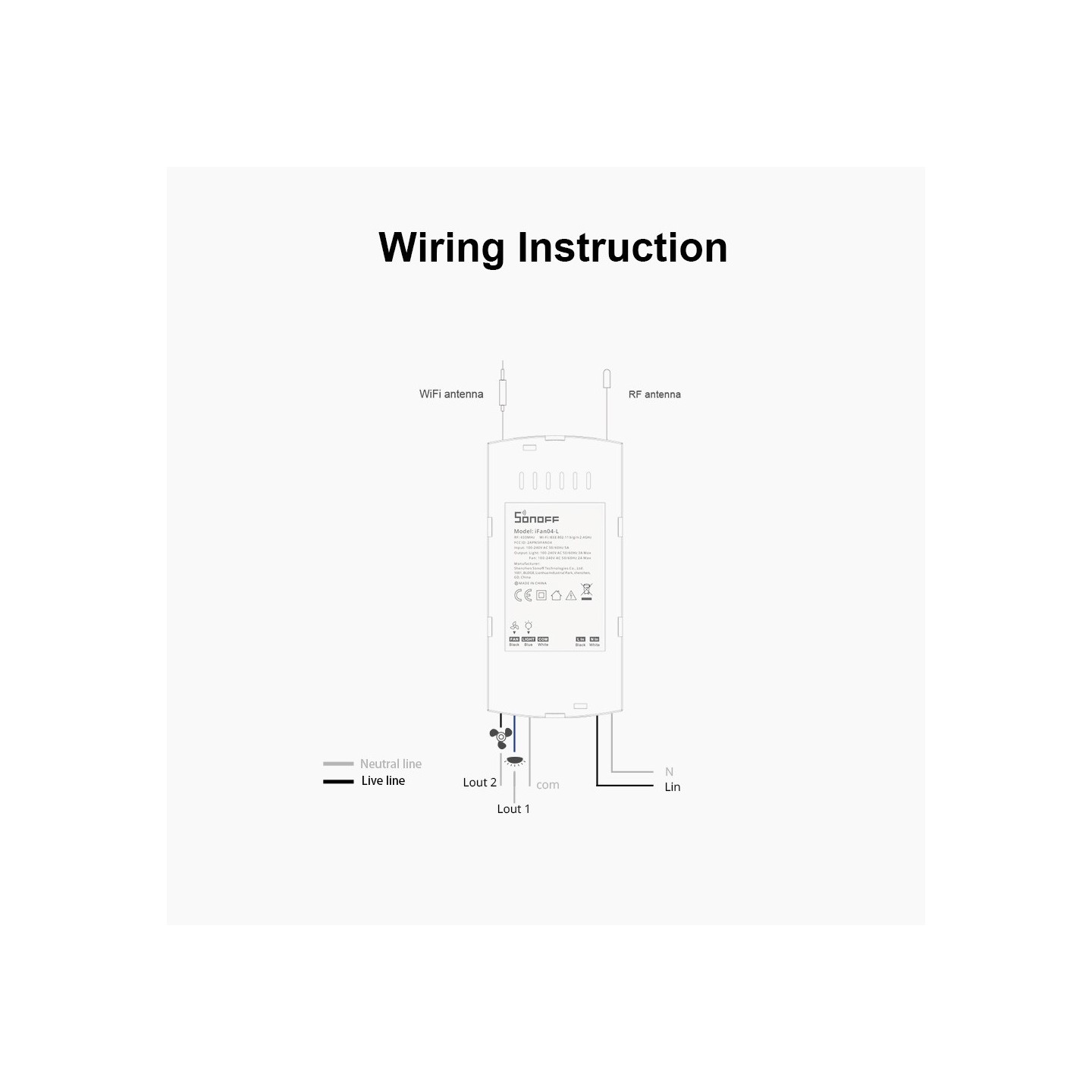 Sonoff WiFi Smart Ceiling Fan-Light Controller - IFAN04 - 3A — Buy in Cyprus with Fast Delivery