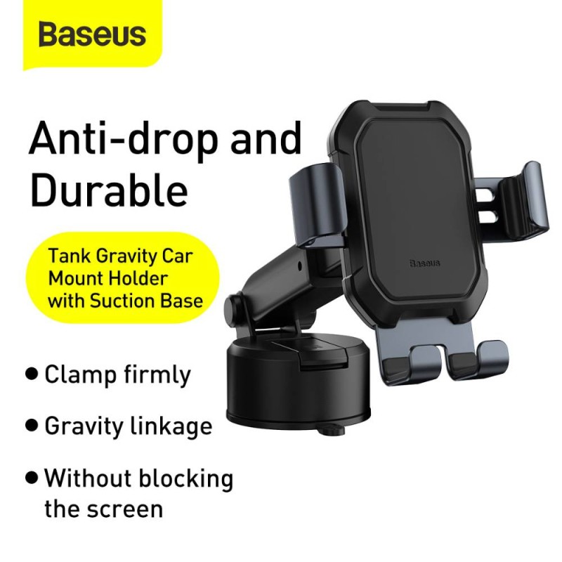 Buy Baseus Tank Gravity Car Mount Holder with Suction Base - Tank Gravity, Sucti... in Cyprus, Nicosia, Limassol, Larnaka, Pafos