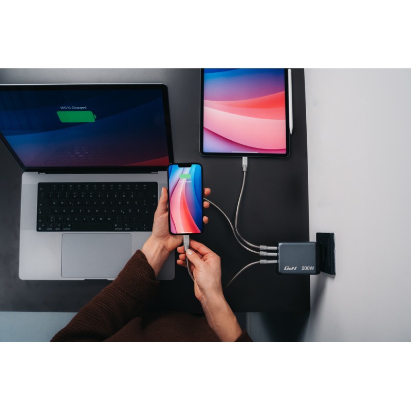 Buy Verbatim GaN Charger 4 Port 200W USB A C - GNC-200 - (EU UK US) in Cyprus, Nicosia, Limassol, Larnaka, Pafos