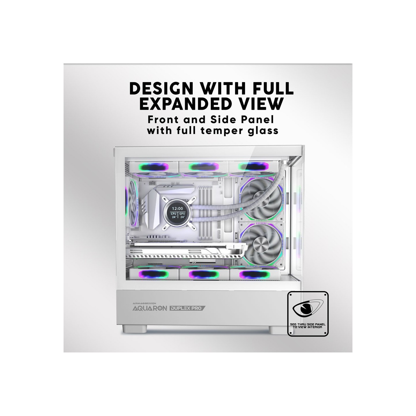 Armaggeddon Aquaron Duplex Pro mATX Dual-Chamber Case Black 420mm (Boxed) — Buy in Cyprus with Fast Delivery