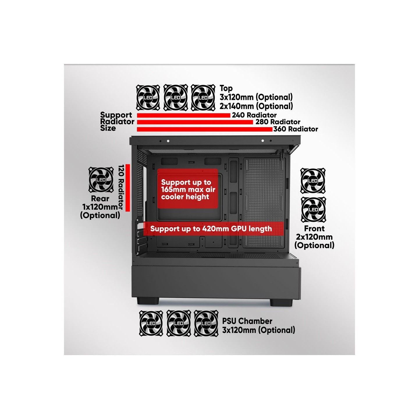 Armaggeddon Aquaron Duplex Pro mATX Dual-Chamber Case Black 420mm (Boxed) — Buy in Cyprus with Fast Delivery