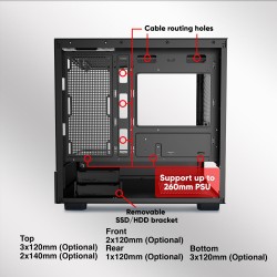 Buy Armaggeddon Gaming Case - M-ATX AQUARON DUPLEX PRO Black (420mm VGA) in Cyprus, Nicosia, Limassol, Larnaka, Pafos