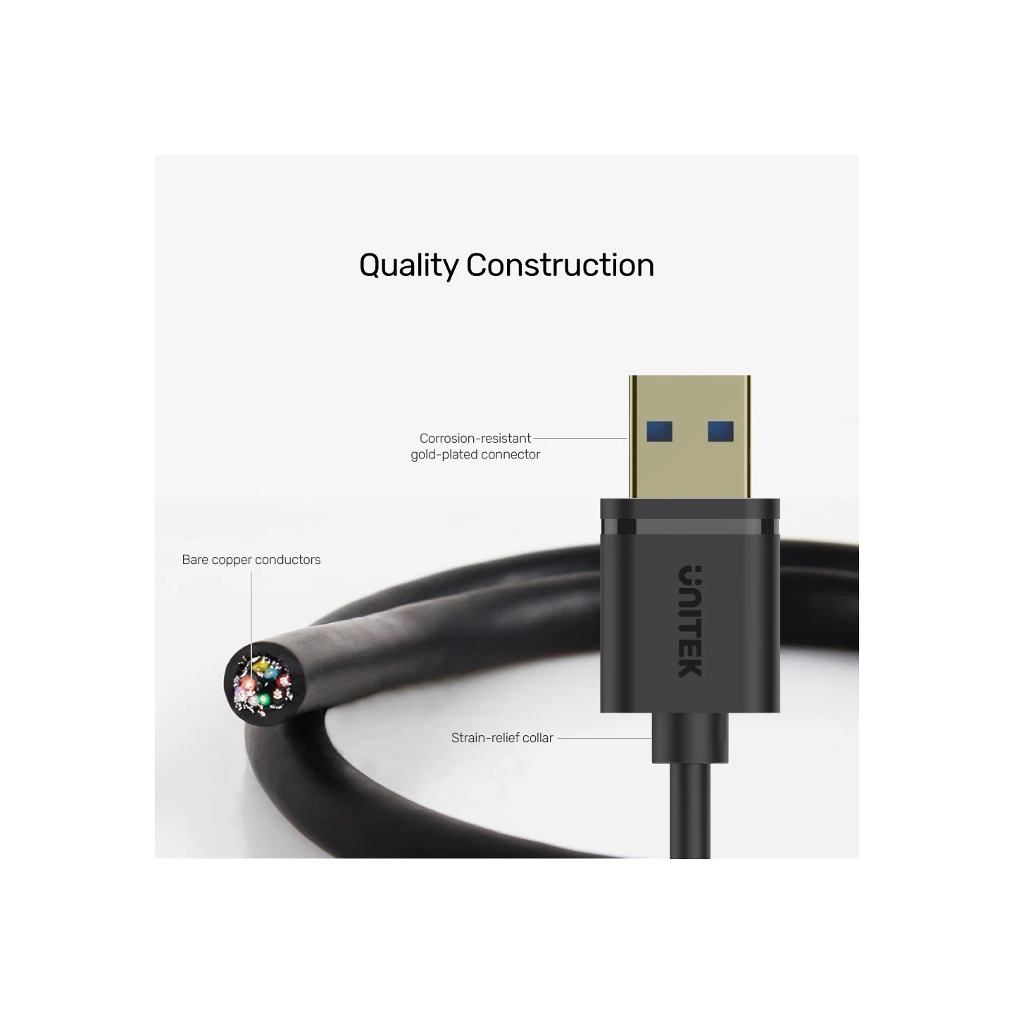 Unitek UCE USB-A 3.0 Extension Cable 0.5m - Y-C456GBK - USB-A 3.0 Extension Cable 0.5m — Buy in Cyprus with Fast Delivery