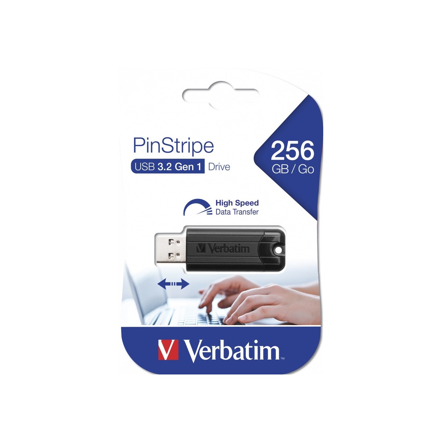 Verbatim USB Drive - 3.2 Pinstripe 256GB Black — Buy in Cyprus with Fast Delivery