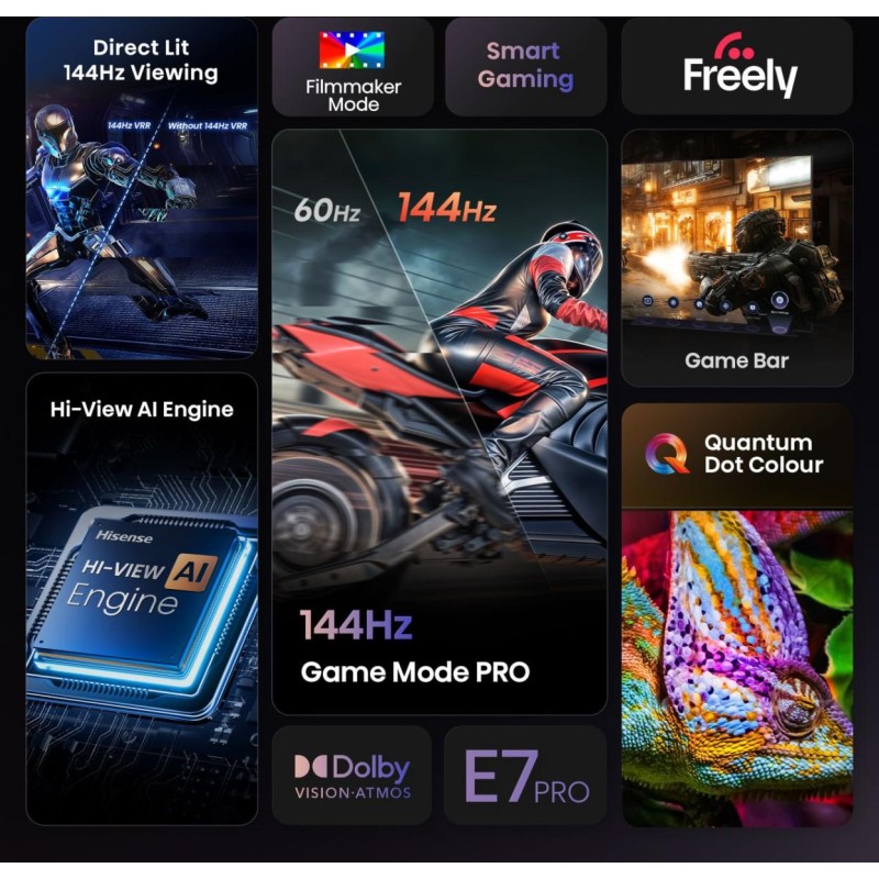 Buy Hisense TV - 55E7Q PRO - 55'' 4K Smart QLED TV 144 Hz in Cyprus, Nicosia, Limassol, Larnaka, Pafos