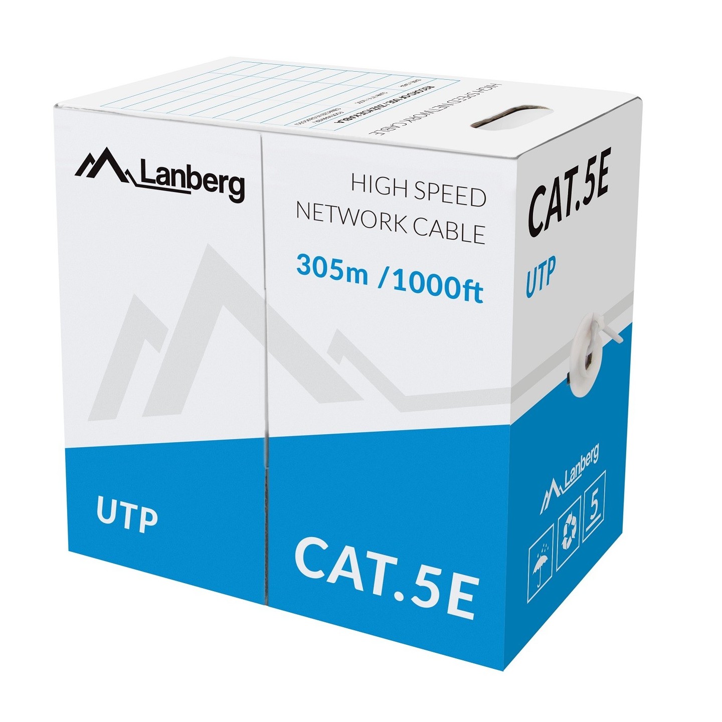Lanberg CAT5E UTP CCA Cable - LCU5-10CC - CAT5E UTP CCA Cable 305m Grey — Buy in Cyprus with Fast Delivery