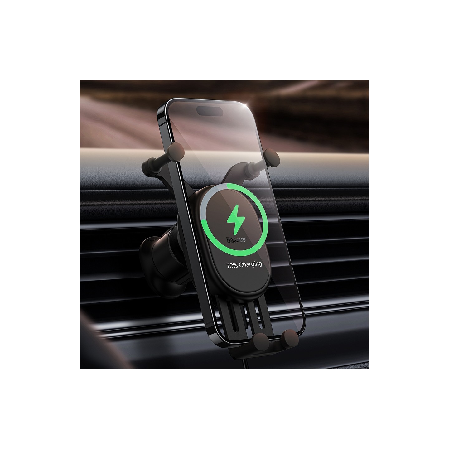 Baseus 15W Wireless AirVent Car Charger & Mount - SUWX030001 - AirVent — Buy in Cyprus with Fast Delivery