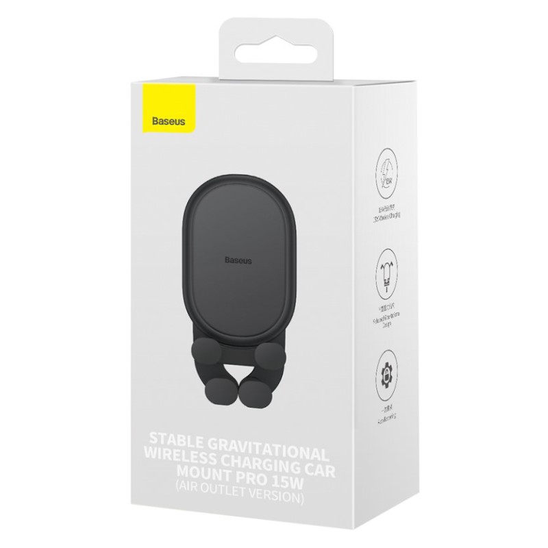 Buy Baseus 15W Wireless AirVent Car Charger & Mount - SUWX030001 - AirVent in Cyprus, Nicosia, Limassol, Larnaka, Pafos