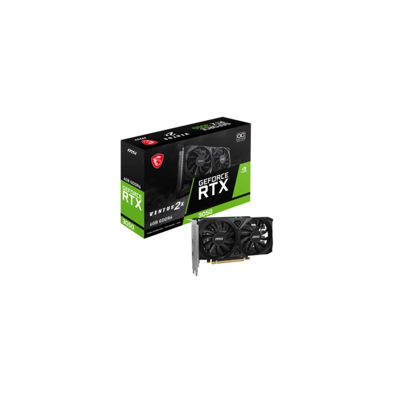 Buy MSI GeForce RTX 3050 Ventus 2X E OC - 6GB GDDR6, 1492 MHz Boost, Black, HDMI... in Cyprus, Nicosia, Limassol, Larnaka, Pafos