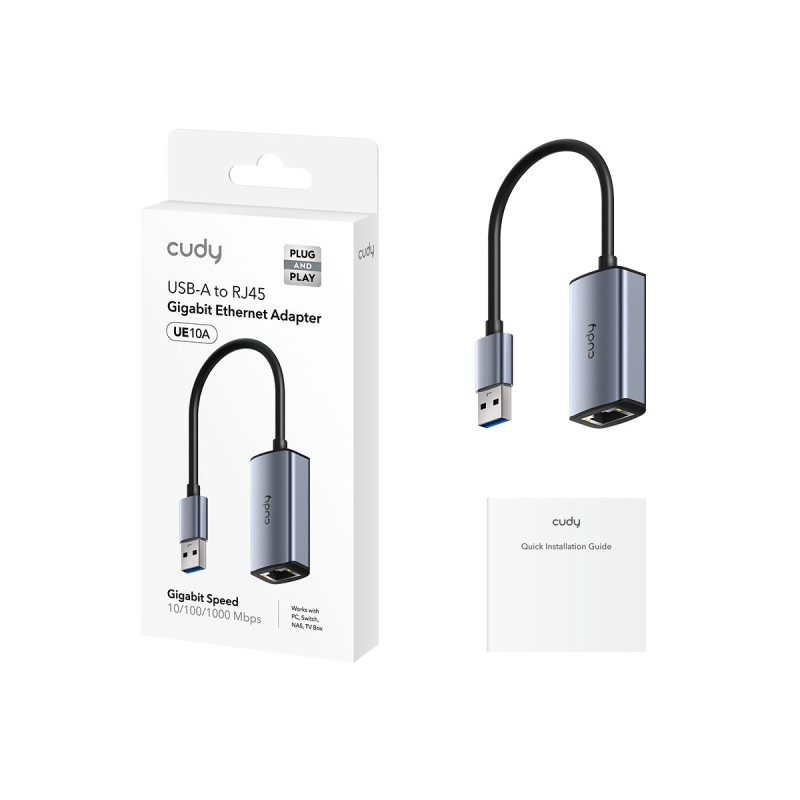 Cudy Converter USB-A to Gigabit LAN - UE10A - Aluminium — Buy in Cyprus with Fast Delivery