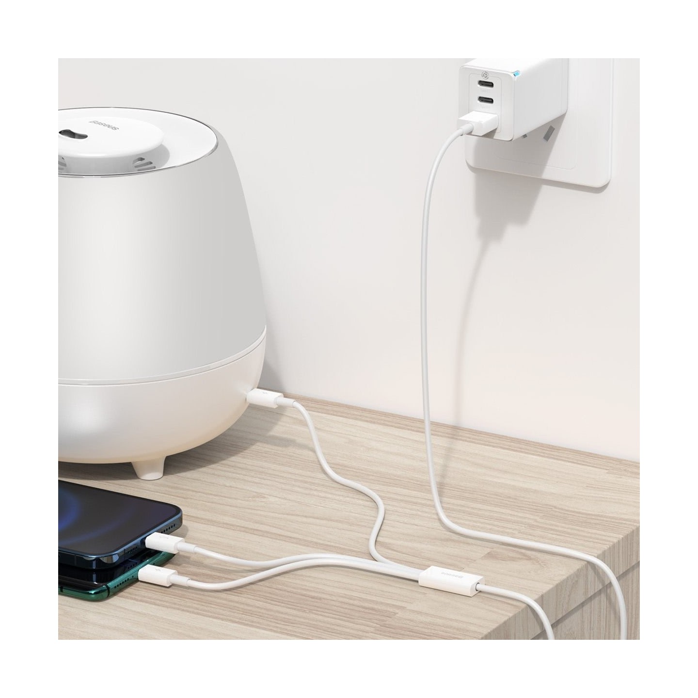 Baseus Cable Superior Series - 3-in-1 1.5m White — Buy in Cyprus with Fast Delivery