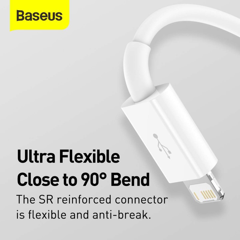 Buy Baseus Cable Superior Series - 3-in-1 1.5m White in Cyprus, Nicosia, Limassol, Larnaka, Pafos
