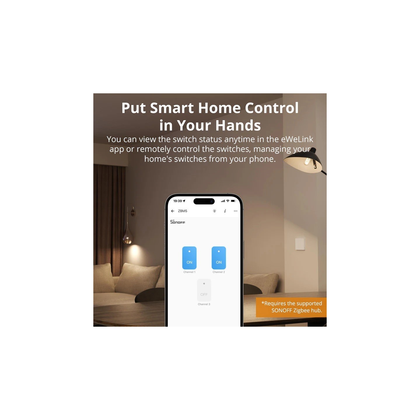 Sonoff Zigbee WiFi Smart Wall Mechanical Switch (No neutral) 1-Button White - M5 - No neutral, 1-Button White