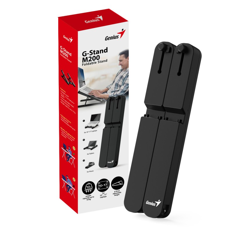 Buy Genius Foldable Stand - M200 - Foldable Stand for Laptops & Tablets in Cyprus, Nicosia, Limassol, Larnaka, Pafos
