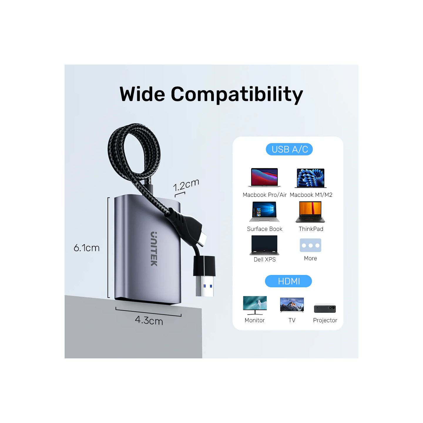 Unitek Converter - V1427A - USB-A USB-C to Dual HDMI 1080P MST Win Mac — Buy in Cyprus with Fast Delivery
