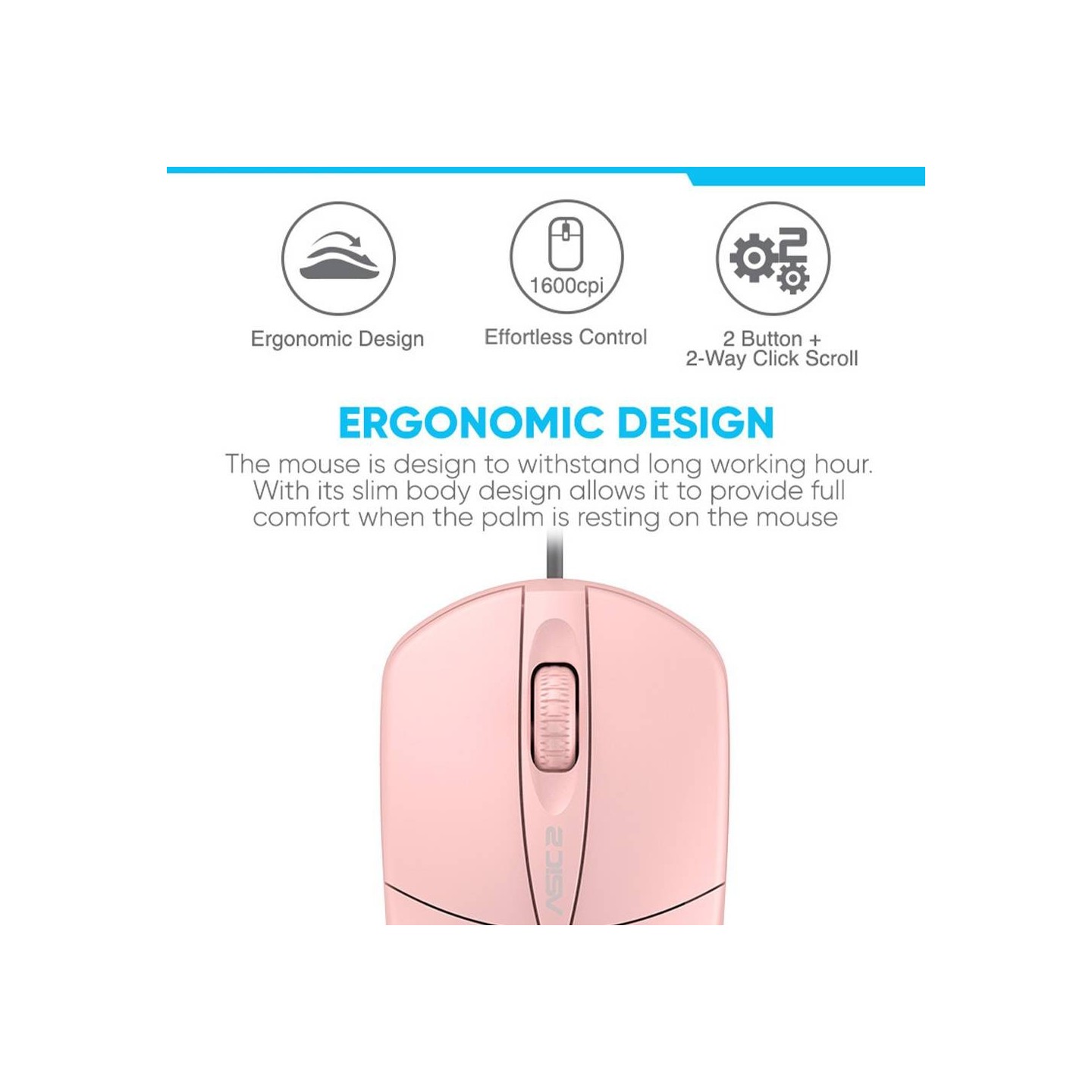 Alcatroz ASIC 2 Black Wired Optical Mouse 1600 CPI (Blister) — Buy in Cyprus with Fast Delivery