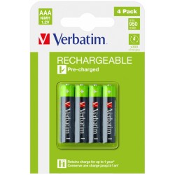 Buy Verbatim Rechargeable AAA Batteries 950mAh - (4pcs) in Cyprus, Nicosia, Limassol, Larnaka, Pafos