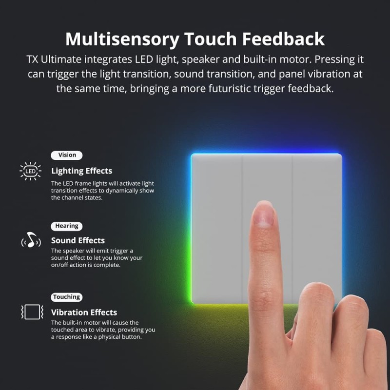 Buy Sonoff Smart Wall Touch Switch - T53C-WiFi - 3-Button White in Cyprus, Nicosia, Limassol, Larnaka, Pafos