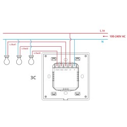 Buy Sonoff Smart Wall Touch Switch - T53C-WiFi - 3-Button White in Cyprus, Nicosia, Limassol, Larnaka, Pafos