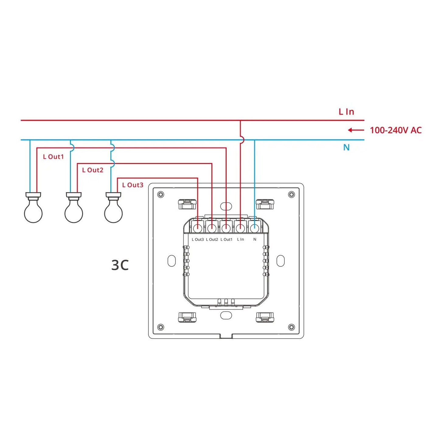 Sonoff Smart Wall Touch Switch - T53C-WiFi - 3-Button White — Buy in Cyprus with Fast Delivery