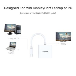 Buy Unitek VC Mini DisplayPort to DVI - Y-6326WH in Cyprus, Nicosia, Limassol, Larnaka, Pafos