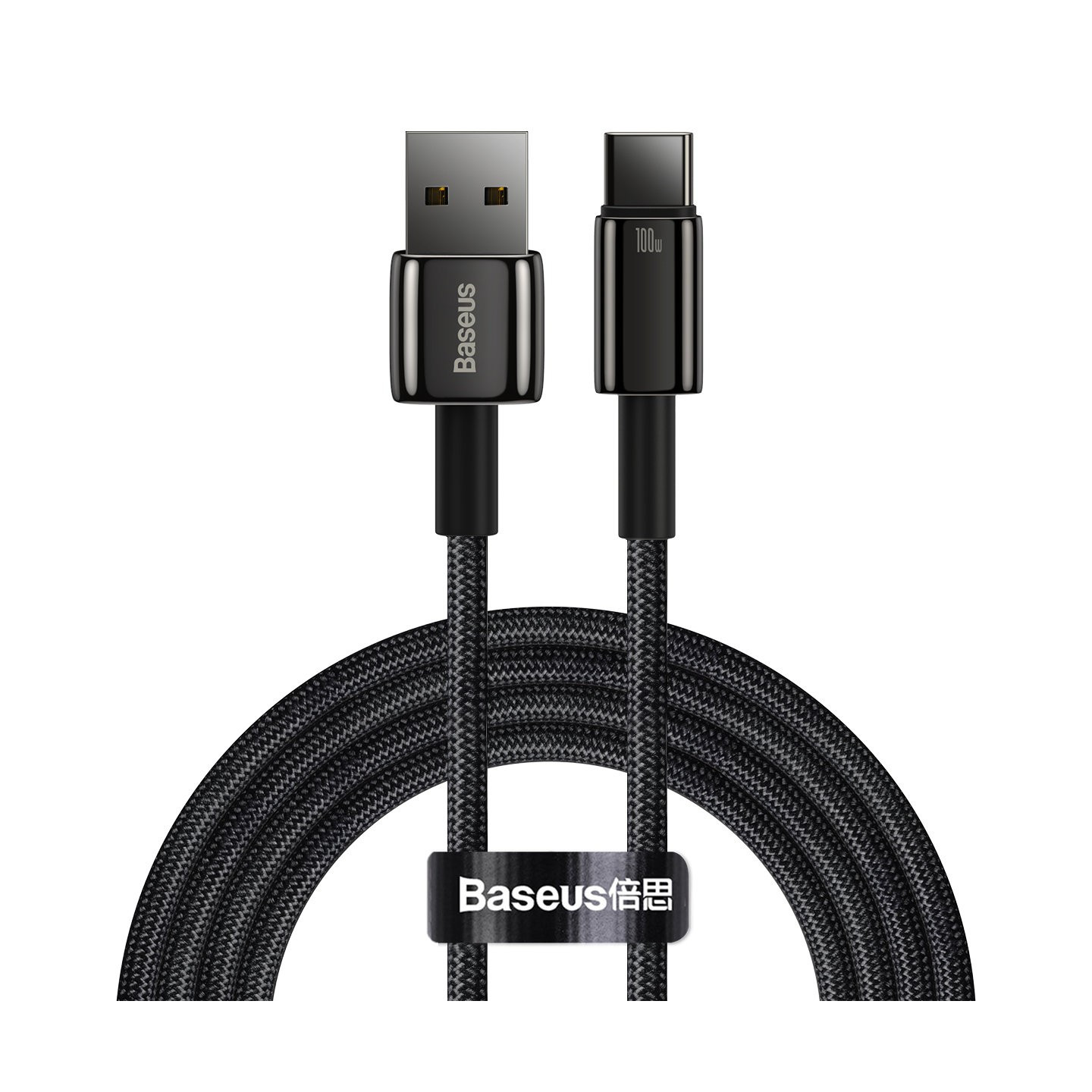 Baseus Tungsten Gold USB-C to USB-A 100W 2m Cable Black (Boxed) — Buy in Cyprus with Fast Delivery