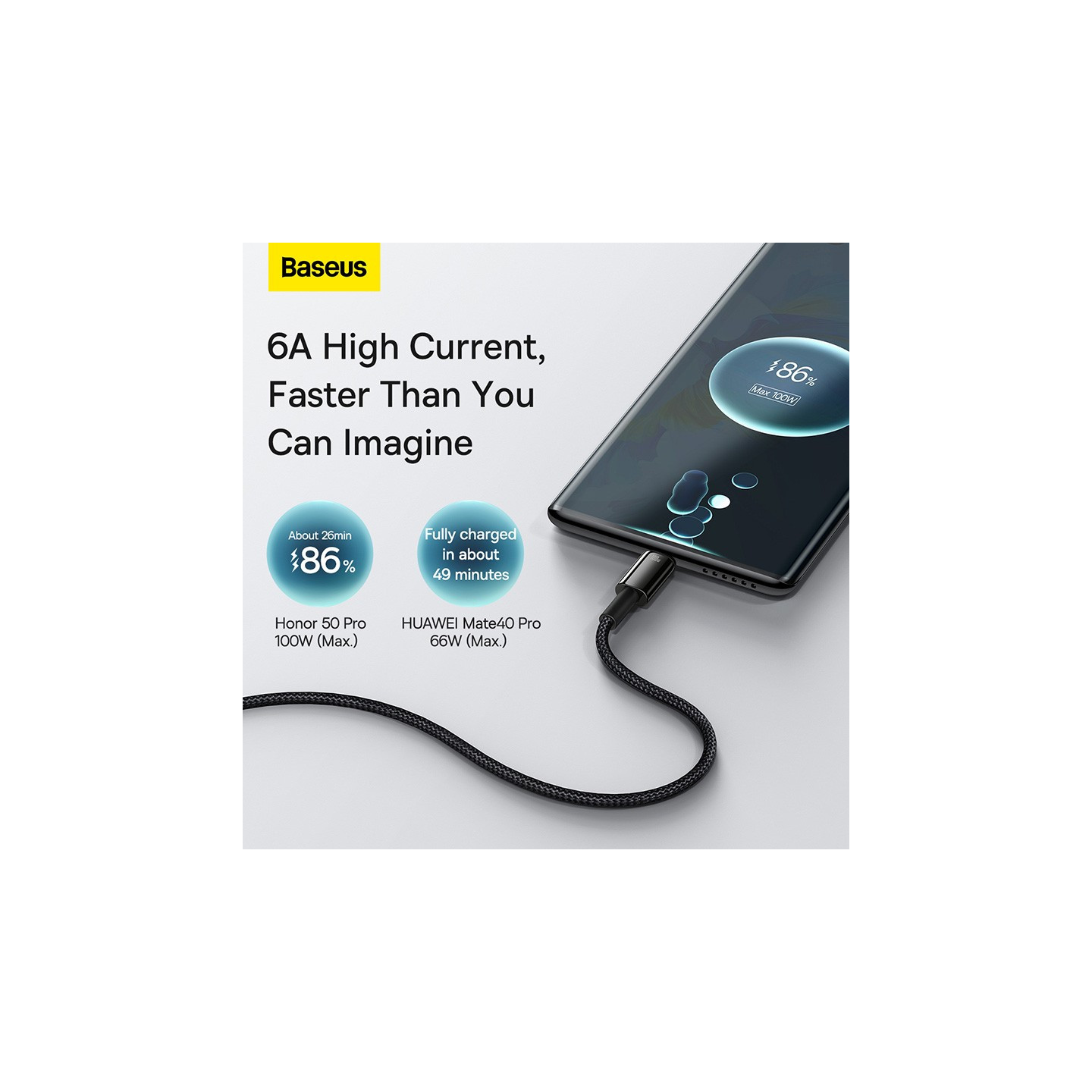 Baseus Tungsten Gold USB-C to USB-A 100W 2m Cable Black (Boxed) — Buy in Cyprus with Fast Delivery