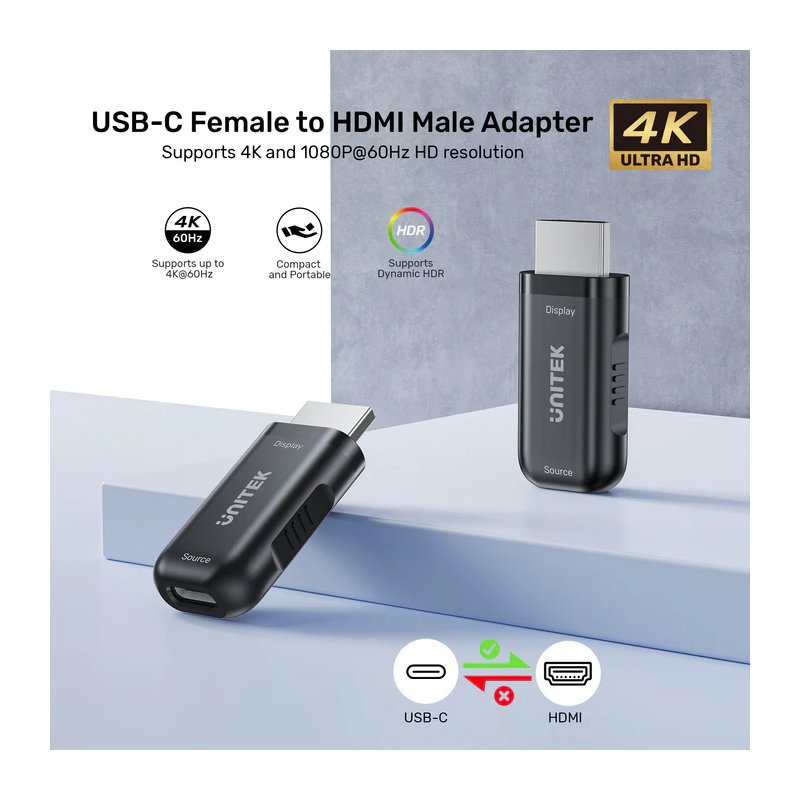 Buy Unitek USB-C Female to HDMI Male Adaptor - V1187A - 4K in Cyprus, Nicosia, Limassol, Larnaka, Pafos