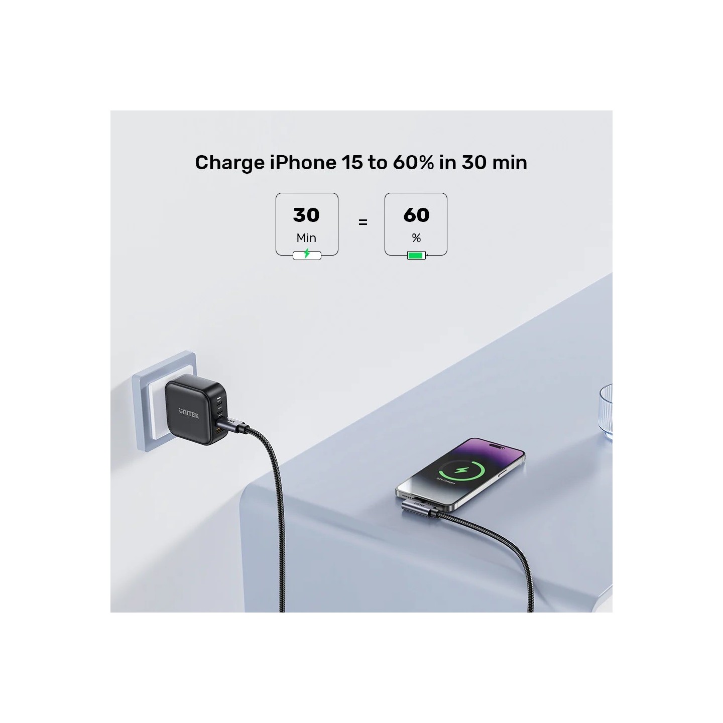 Unitek C14123BK-3M USB-C PD100W L-Shape Cable 3m (Boxed) — Buy in Cyprus with Fast Delivery