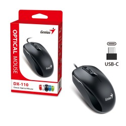 Buy Genius Mouse - DX-110 - Wired USB-C Black in Cyprus, Nicosia, Limassol, Larnaka, Pafos