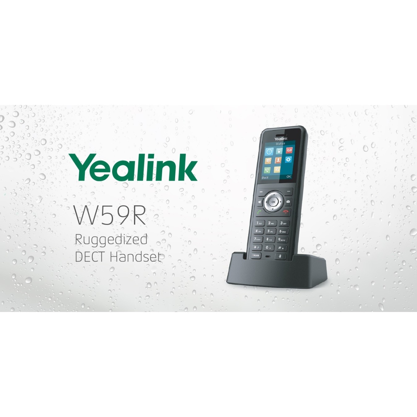 Yealink IP Phone Cordless DECT Handset - W59R - 1.8' Rugged IP67 & Bluetooth without DECT Base