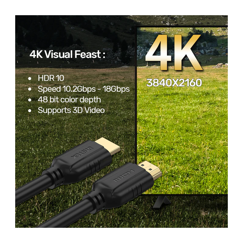 Buy Unitek HDMI Cable - C11079BK-15M - HDMI 2.0 Cable 15.0m CCS in Cyprus, Nicosia, Limassol, Larnaka, Pafos