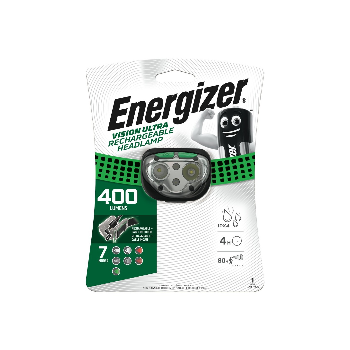 Energizer Vision Ultra USB-C Rechargeable Headlight - 400 Lumens — Buy in Cyprus with Fast Delivery