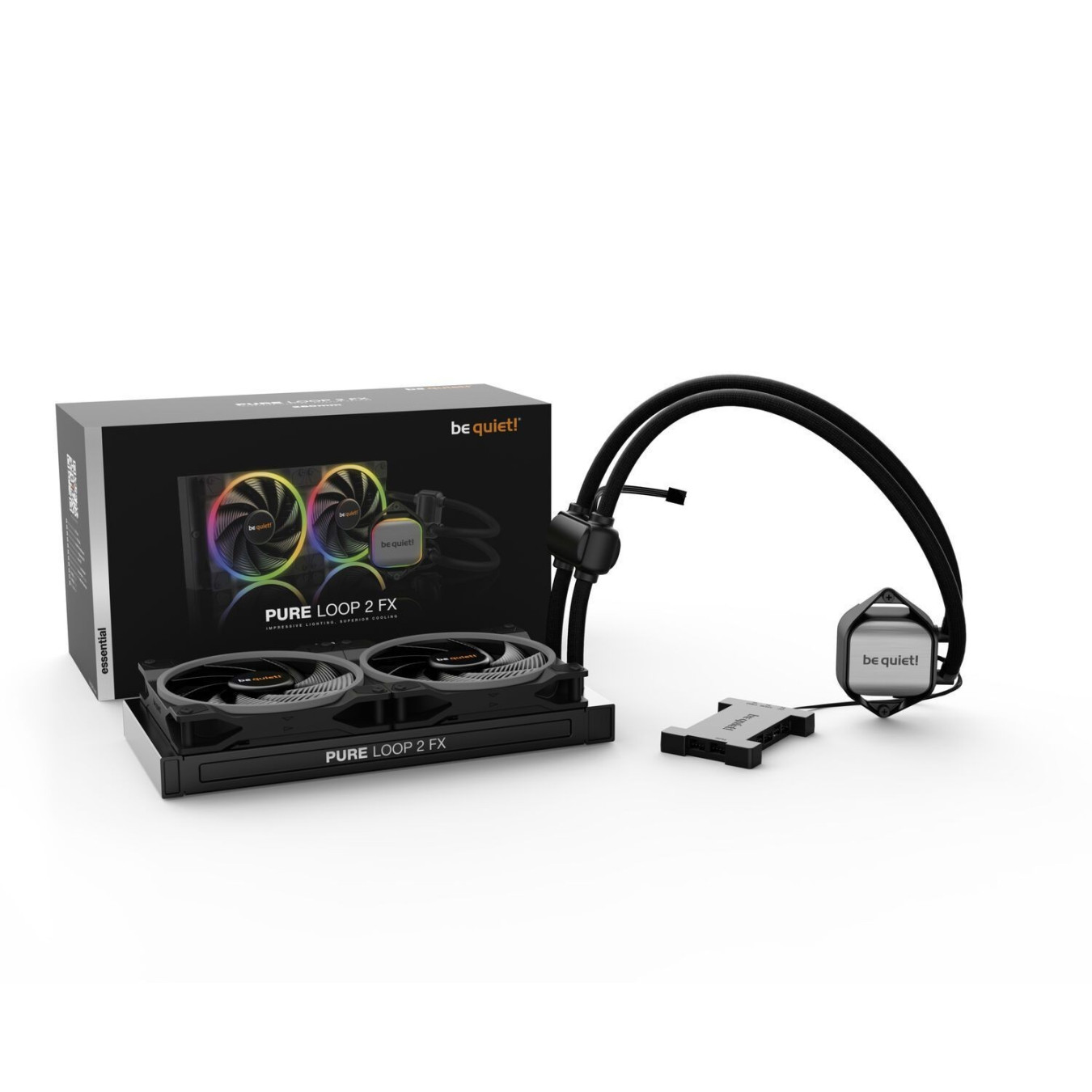 be quiet! Pure Loop 2 FX 280mm AIO Liquid CPU Cooler - BW014 - Black, 2x140mm ARGB Fans, PWM