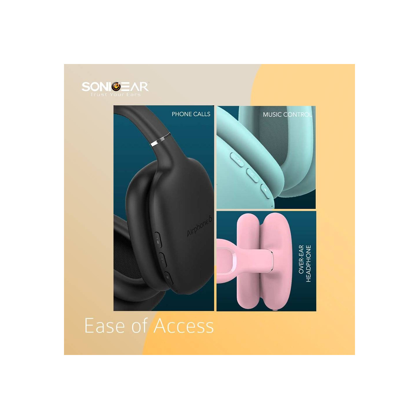 SonicGear Bluetooth Headphones - Airphone 6 - Black — Buy in Cyprus with Fast Delivery