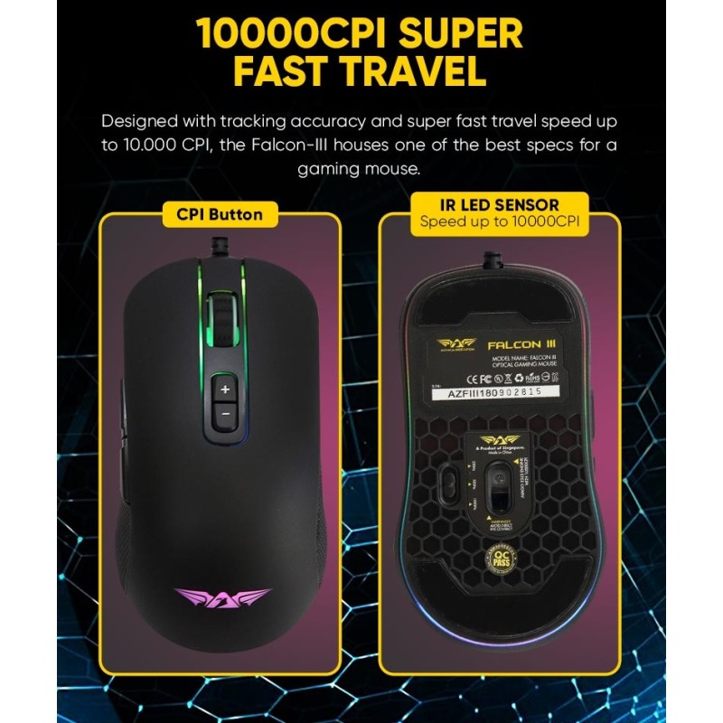 Buy Armaggeddon Pro-Gaming Mouse - Falcon 3 - Pro-Gaming Mouse 10000CPI Macroabl... in Cyprus, Nicosia, Limassol, Larnaka, Pafos