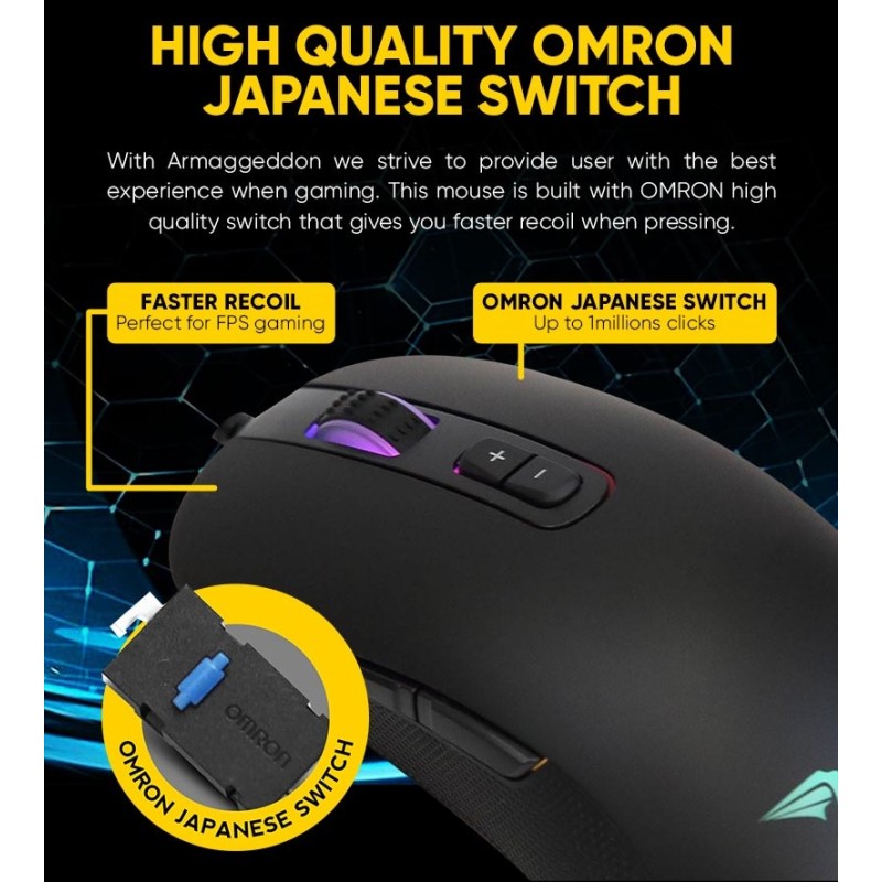 Buy Armaggeddon Pro-Gaming Mouse - Falcon 3 - Pro-Gaming Mouse 10000CPI Macroabl... in Cyprus, Nicosia, Limassol, Larnaka, Pafos