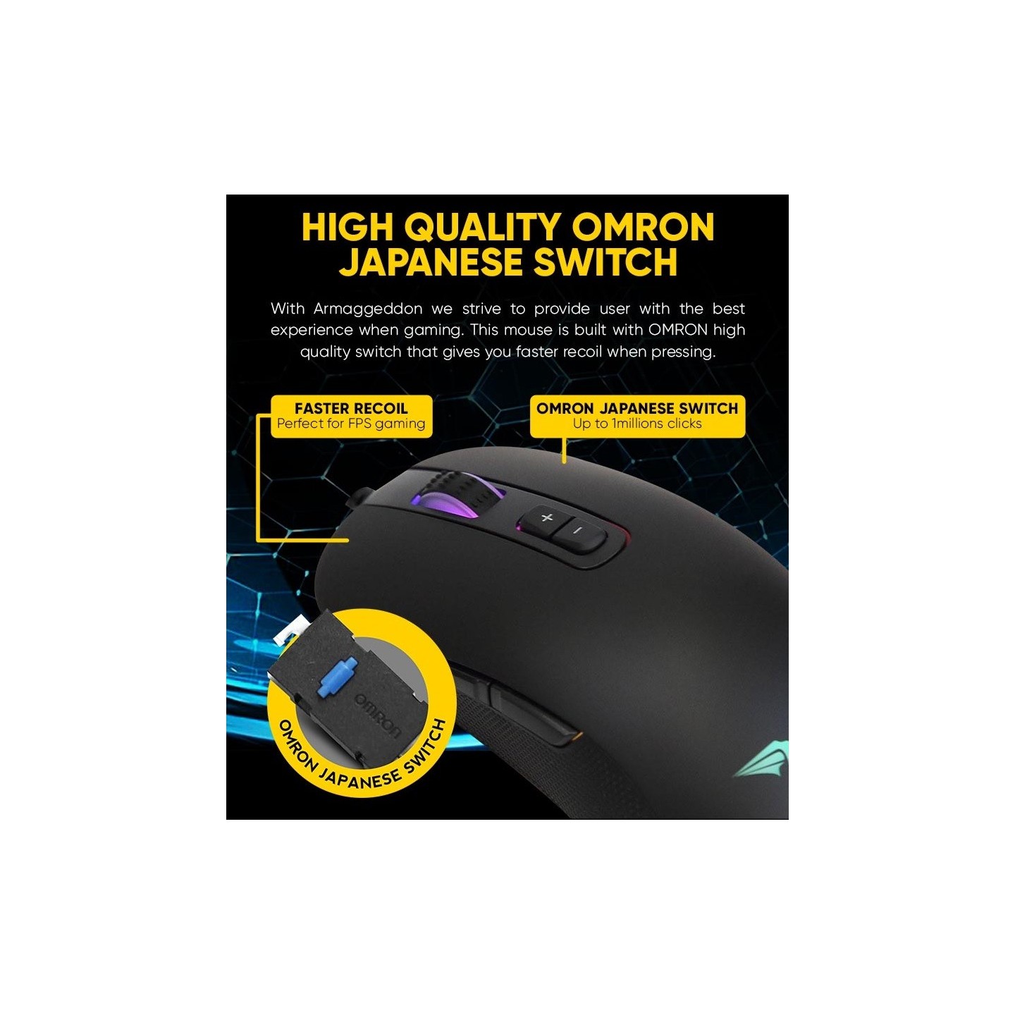 Armaggeddon Falcon 3 Pro-Gaming Mouse 10000 CPI Macroable RGB (Boxed) — Buy in Cyprus with Fast Delivery
