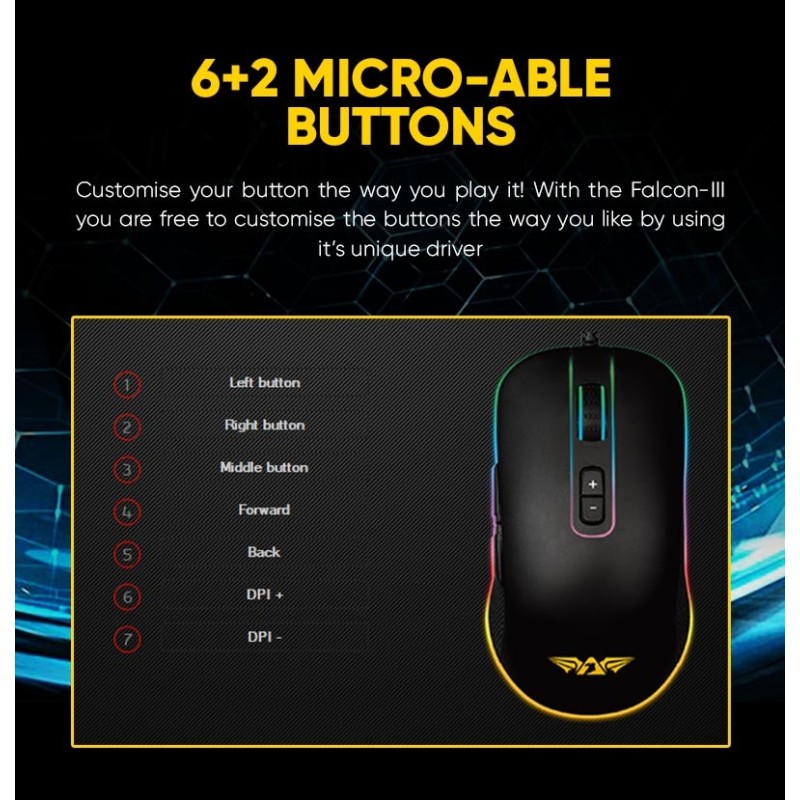 Buy Armaggeddon Pro-Gaming Mouse - Falcon 3 - Pro-Gaming Mouse 10000CPI Macroabl... in Cyprus, Nicosia, Limassol, Larnaka, Pafos