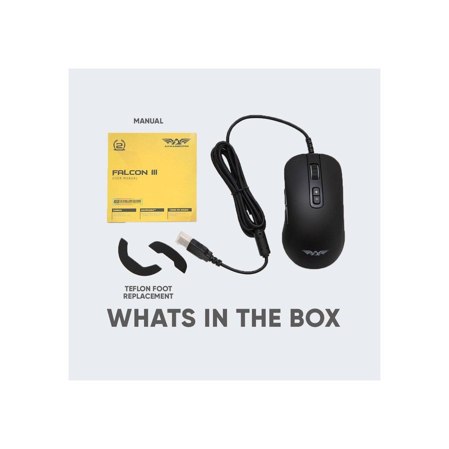 Armaggeddon Falcon 3 Pro-Gaming Mouse 10000 CPI Macroable RGB (Boxed) — Buy in Cyprus with Fast Delivery